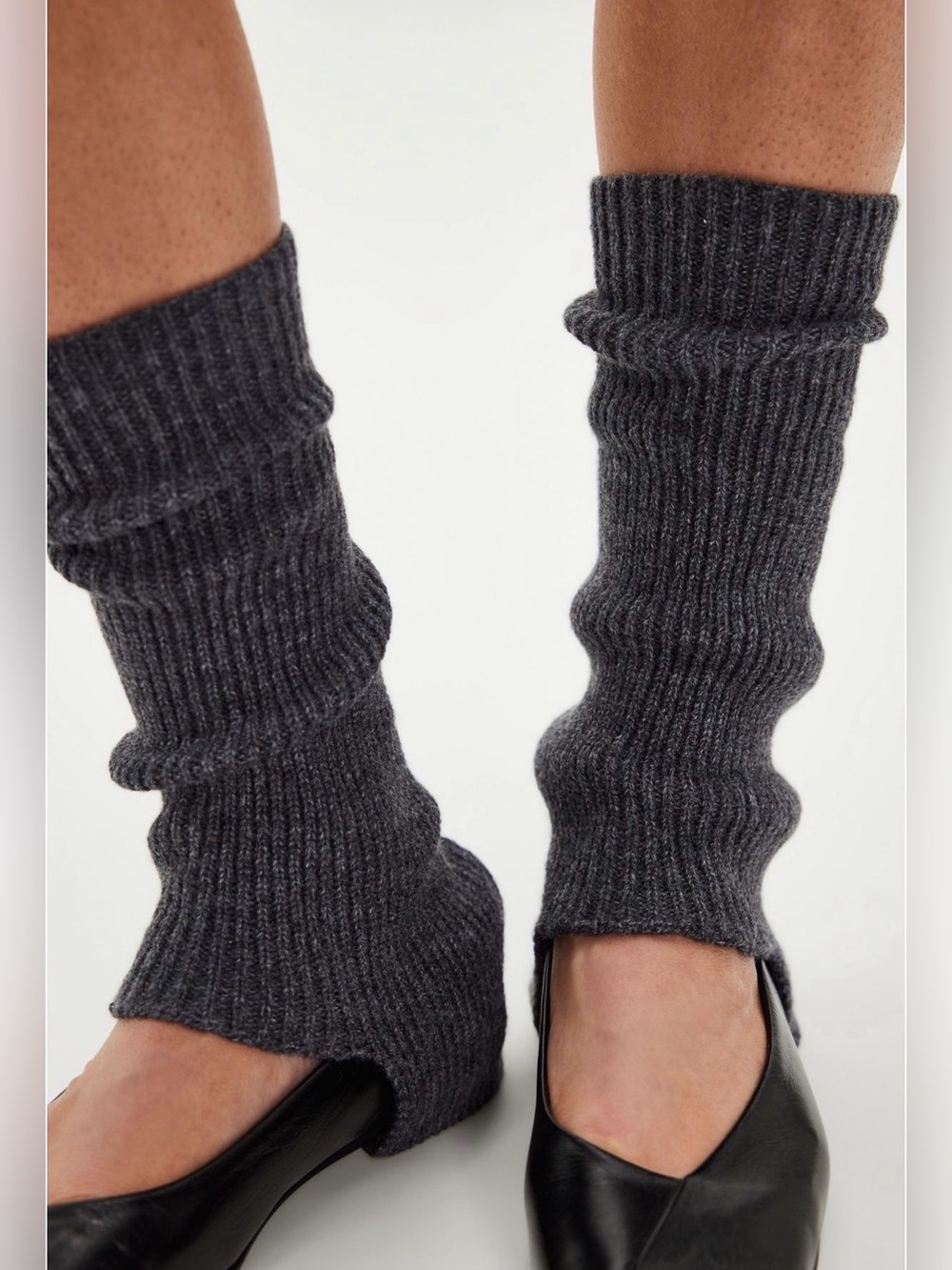 Free People Black Cutout Ribbed Knit Leg Warmers - New With Tags!